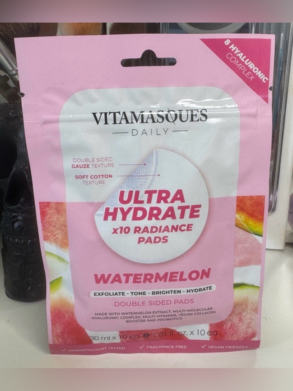 3/$15 Vitamasques Ultra Hydrate x10 Radiance Pads Watermelon Face Pads